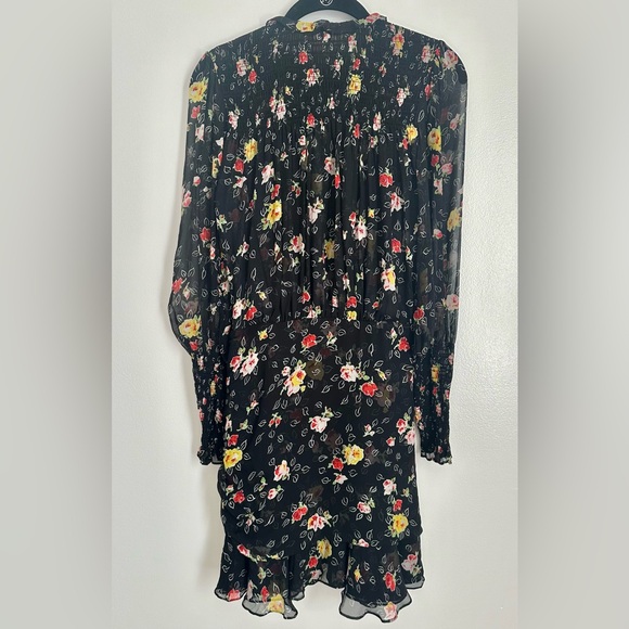 veronica beard 100% silk armeria mini dress | floral long sleeve | size 0 - Picture 10 of 13